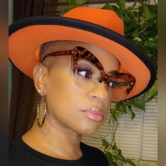 Orange Ombre Fade Fedora Hat - Picture 2 of 2